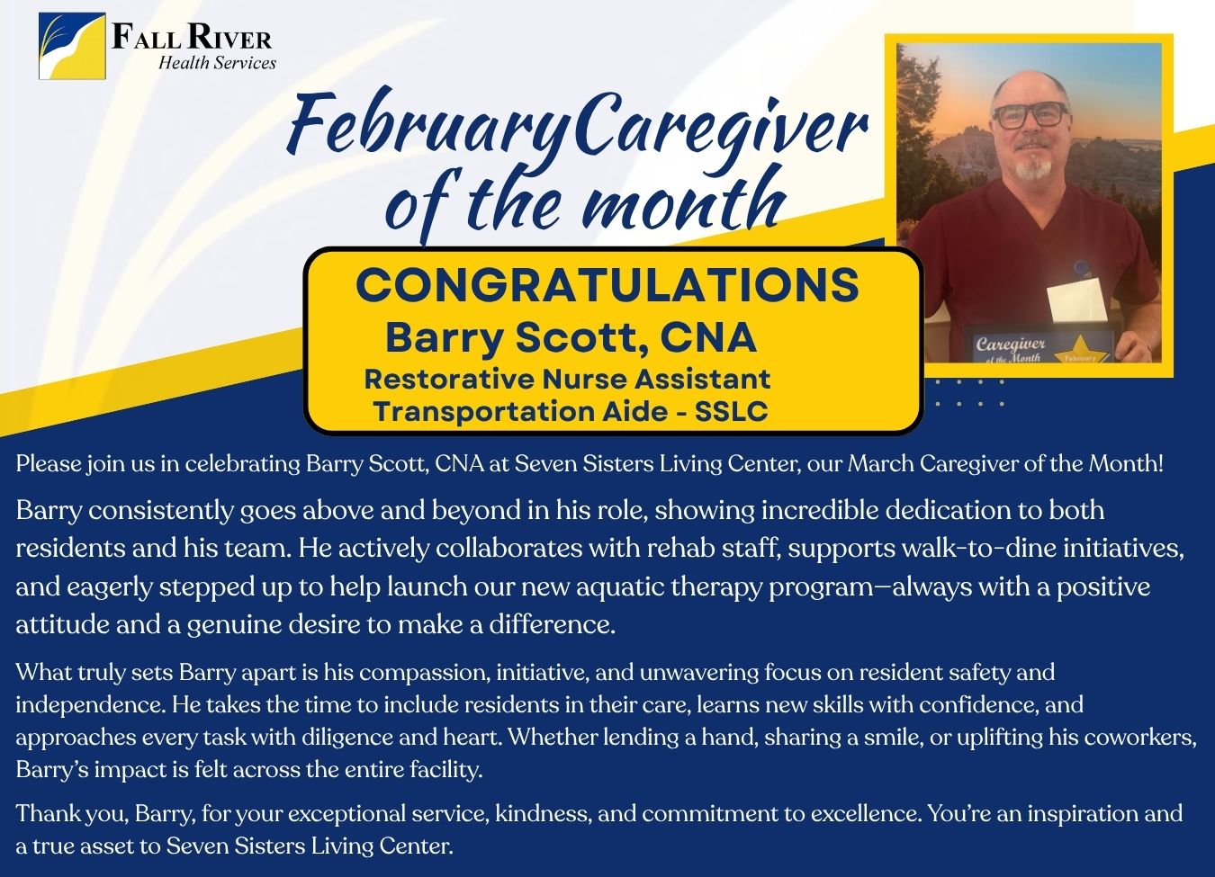 Barry Scott Ad Caregiver of the Month 